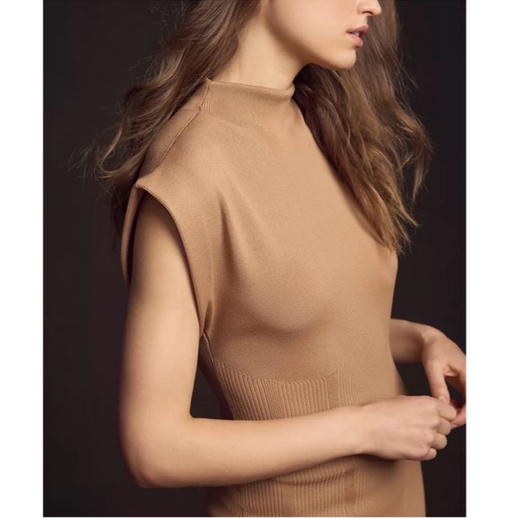 By Anthropologie Mock-Neck Mini Dress NWT XS - Picture 2 of 8